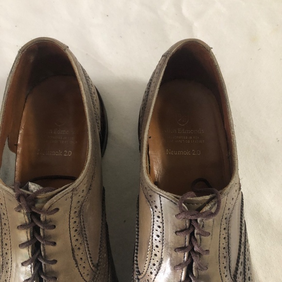 Allen Edmonds Gray Distressed Leather Wingtips -23 main image 4